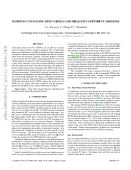 Improved TDNNs using Deep Kernels and Frequency Dependent Grid-RNNs