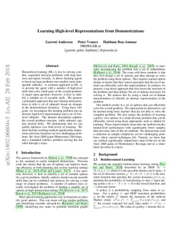 Learning High-level Representations from Demonstrations