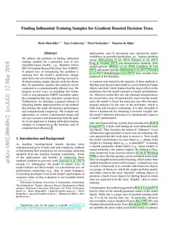 Finding Influential Training Samples for Gradient Boosted Decision Trees