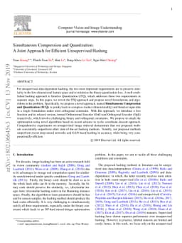 Simultaneous Compression and Quantization: A Joint Approach for
  Efficient Unsupervised Hashing