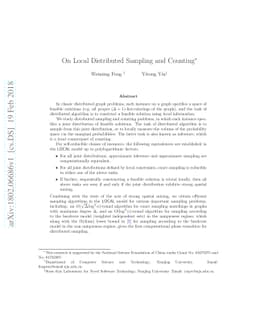 On Local Distributed Sampling and Counting
