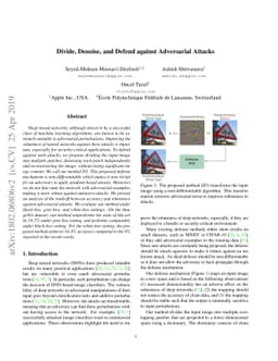 Divide, Denoise, and Defend against Adversarial Attacks