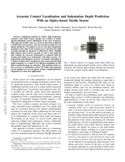 Accurate Contact Localization and Indentation Depth Prediction With an
  Optics-based Tactile Sensor