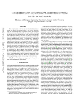 Voice Impersonation using Generative Adversarial Networks