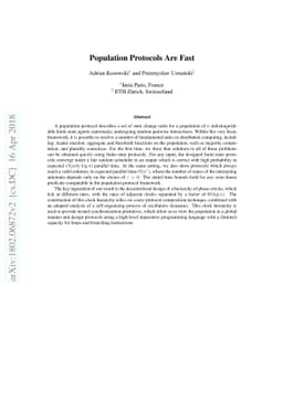 Population Protocols Are Fast
