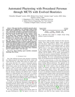 Automated Playtesting with Procedural Personas through MCTS with Evolved
  Heuristics