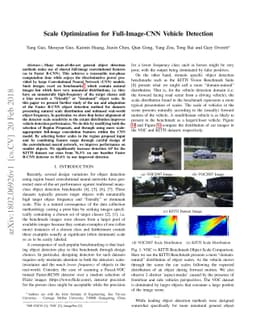Scale Optimization for Full-Image-CNN Vehicle Detection