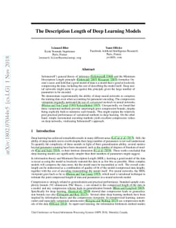 The Description Length of Deep Learning Models