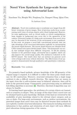 Novel View Synthesis for Large-scale Scene using Adversarial Loss
