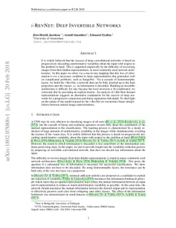i-RevNet: Deep Invertible Networks