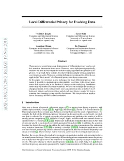 Local Differential Privacy for Evolving Data
