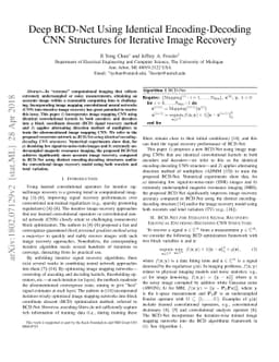 Deep BCD-Net Using Identical Encoding-Decoding CNN Structures for
  Iterative Image Recovery