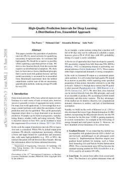 High-Quality Prediction Intervals for Deep Learning: A
  Distribution-Free, Ensembled Approach