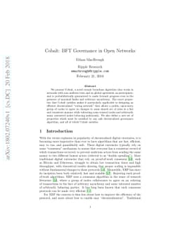 Cobalt: BFT Governance in Open Networks