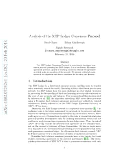 Analysis of the XRP Ledger Consensus Protocol