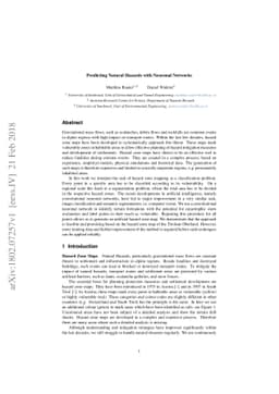 Predicting Natural Hazards with Neuronal Networks
