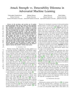 Attack Strength vs. Detectability Dilemma in Adversarial Machine
  Learning