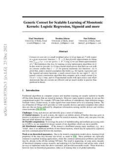 Generic Coreset for Scalable Learning of Monotonic Kernels: Logistic
  Regression, Sigmoid and more