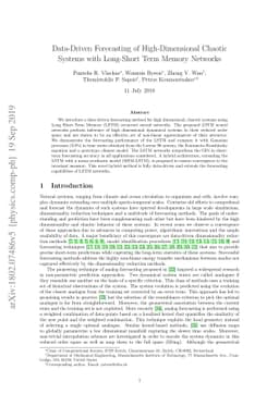 Data-Driven Forecasting of High-Dimensional Chaotic Systems with Long
  Short-Term Memory Networks