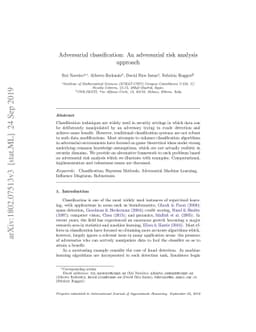 Adversarial classification: An adversarial risk analysis approach