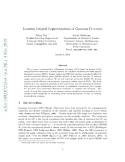 Learning Integral Representations of Gaussian Processes