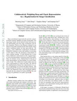 Collaboratively Weighting Deep and Classic Representation via L2
  Regularization for Image Classification
