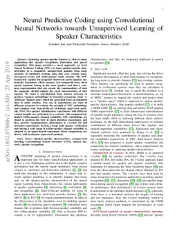 Neural Predictive Coding using Convolutional Neural Networks towards
  Unsupervised Learning of Speaker Characteristics