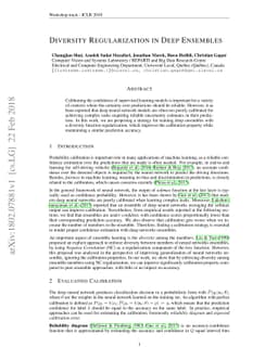 Diversity regularization in deep ensembles
