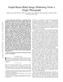Graph-Based Blind Image Deblurring From a Single Photograph