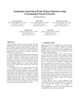 Actigraphy-based Sleep/Wake Pattern Detection using Convolutional Neural
  Networks