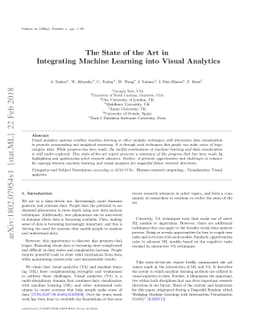 The State of the Art in Integrating Machine Learning into Visual
  Analytics