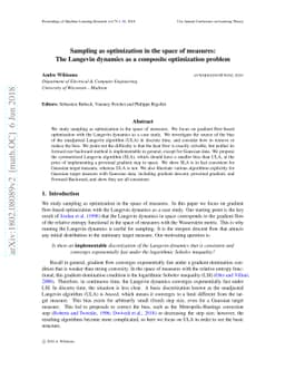 Sampling as optimization in the space of measures: The Langevin dynamics
  as a composite optimization problem
