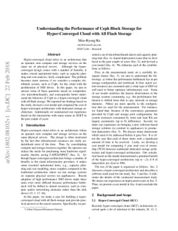 Understanding the Performance of Ceph Block Storage for Hyper-Converged
  Cloud with All Flash Storage