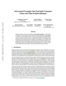 Adversarial Examples that Fool both Computer Vision and Time-Limited
  Humans