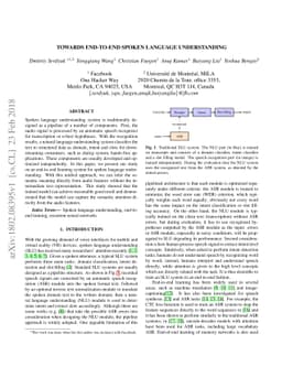 Towards end-to-end spoken language understanding
