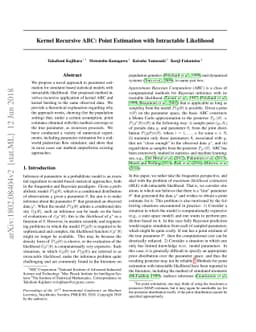Kernel Recursive ABC: Point Estimation with Intractable Likelihood