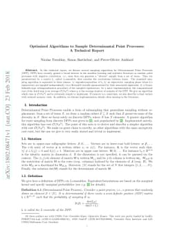 Optimized Algorithms to Sample Determinantal Point Processes