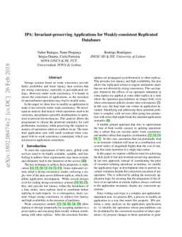 IPA: Invariant-preserving Applications for Weakly-consistent Replicated
  Databases