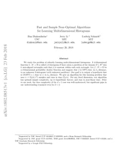 Fast and Sample Near-Optimal Algorithms for Learning Multidimensional
  Histograms