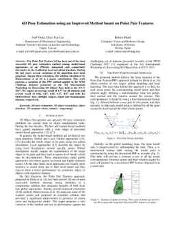 6D Pose Estimation using an Improved Method based on Point Pair Features