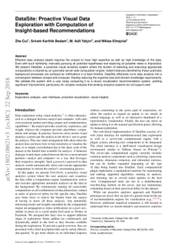 DataSite: Proactive Visual Data Exploration with Computation of
  Insight-based Recommendations