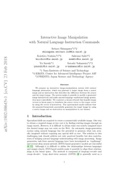 Interactive Image Manipulation with Natural Language Instruction
  Commands