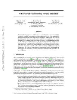 Adversarial vulnerability for any classifier