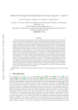 Machine learning based hyperspectral image analysis: A survey
