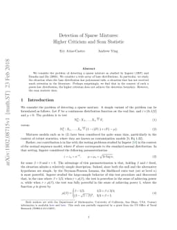 Detection of Sparse Mixtures: Higher Criticism and Scan Statistic