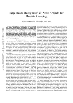 Edge-Based Recognition of Novel Objects for Robotic Grasping