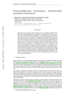 Syntax-Directed Variational Autoencoder for Structured Data