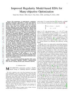 Improved Regularity Model-based EDA for Many-objective Optimization