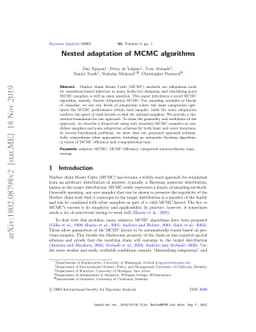 Automatic adaptation of MCMC algorithms