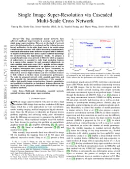 Single Image Super-Resolution via Cascaded Multi-Scale Cross Network